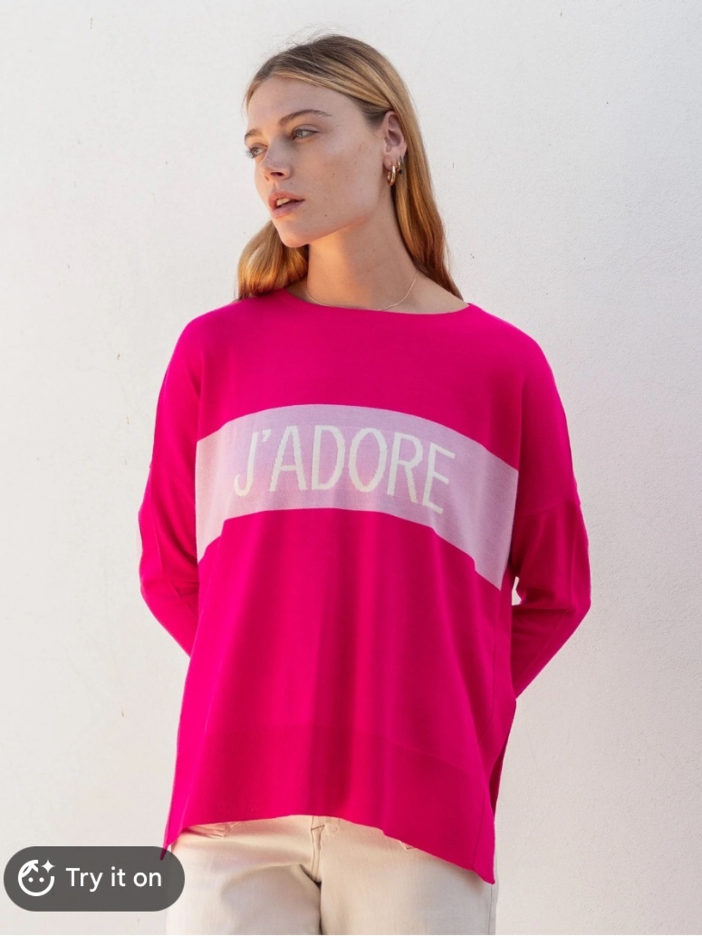 Mersea Amour Hot Pink J'Adore Sweater - Picture 2 of 12